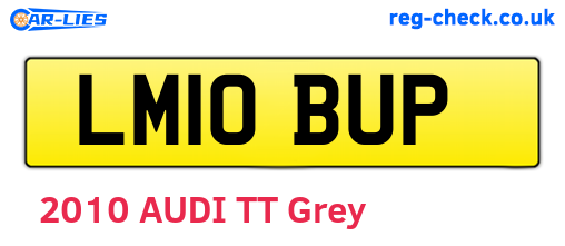 LM10BUP are the vehicle registration plates.
