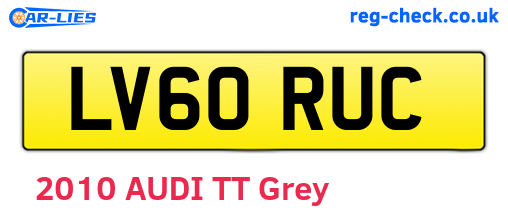 LV60RUC are the vehicle registration plates.