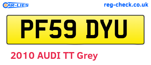 PF59DYU are the vehicle registration plates.