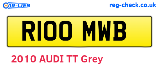 R100MWB are the vehicle registration plates.