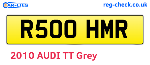 R500HMR are the vehicle registration plates.