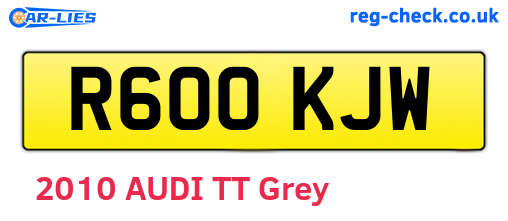 R600KJW are the vehicle registration plates.