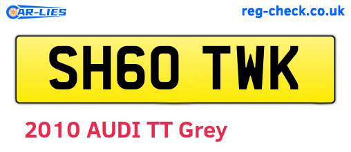 SH60TWK are the vehicle registration plates.
