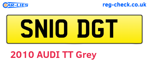 SN10DGT are the vehicle registration plates.