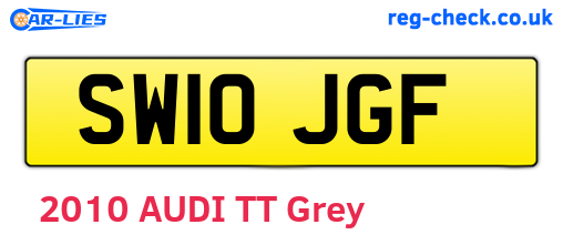 SW10JGF are the vehicle registration plates.