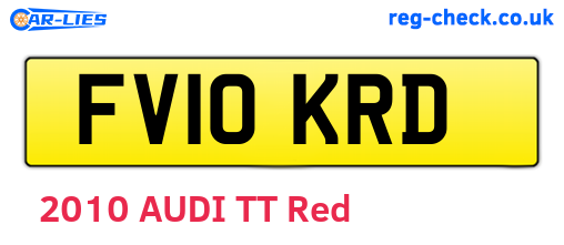 FV10KRD are the vehicle registration plates.