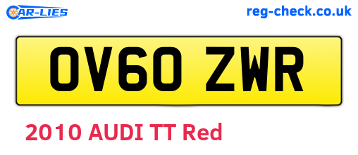 OV60ZWR are the vehicle registration plates.