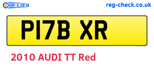 P17BXR are the vehicle registration plates.