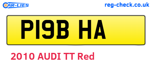 P19BHA are the vehicle registration plates.