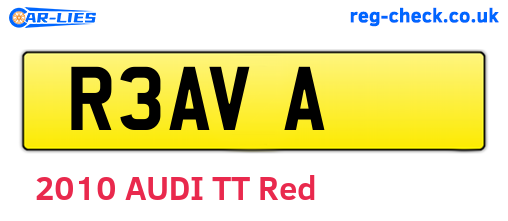R3AVA are the vehicle registration plates.