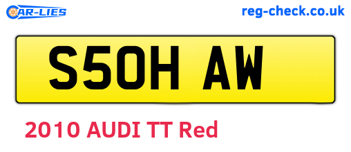 S50HAW are the vehicle registration plates.