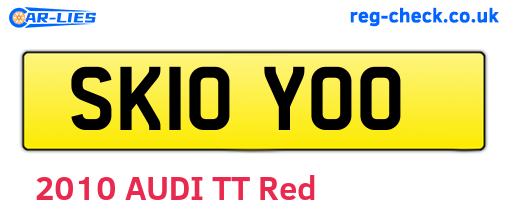 SK10YOO are the vehicle registration plates.