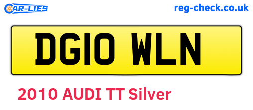 DG10WLN are the vehicle registration plates.