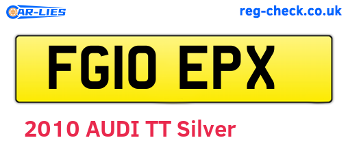 FG10EPX are the vehicle registration plates.