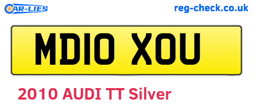 MD10XOU are the vehicle registration plates.