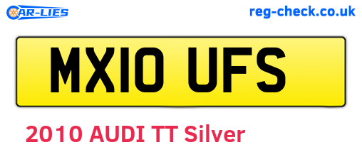 MX10UFS are the vehicle registration plates.