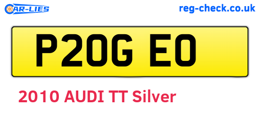 P20GEO are the vehicle registration plates.