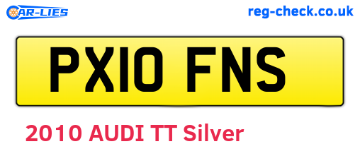 PX10FNS are the vehicle registration plates.
