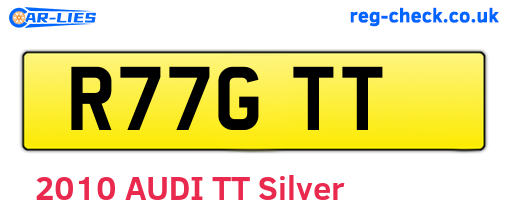 R77GTT are the vehicle registration plates.