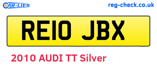 RE10JBX are the vehicle registration plates.