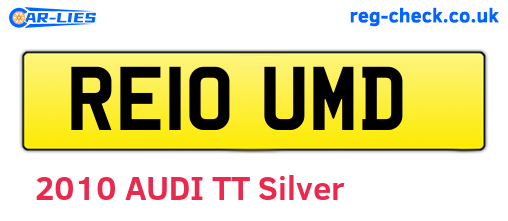 RE10UMD are the vehicle registration plates.