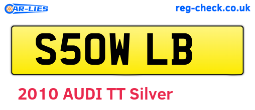 S50WLB are the vehicle registration plates.