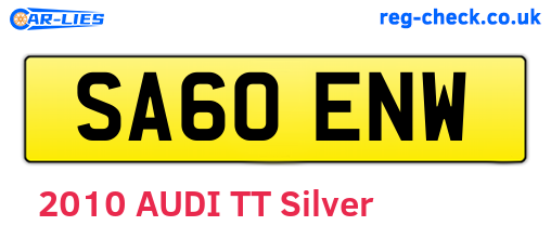 SA60ENW are the vehicle registration plates.