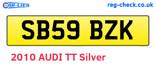 SB59BZK are the vehicle registration plates.