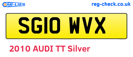 SG10WVX are the vehicle registration plates.