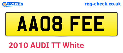 AA08FEE are the vehicle registration plates.