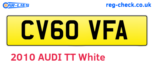 CV60VFA are the vehicle registration plates.