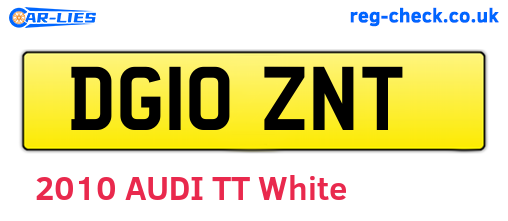 DG10ZNT are the vehicle registration plates.