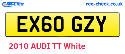EX60GZY are the vehicle registration plates.