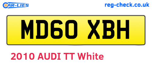 MD60XBH are the vehicle registration plates.