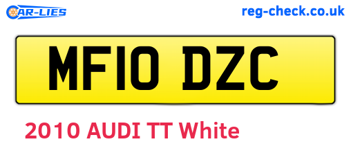 MF10DZC are the vehicle registration plates.