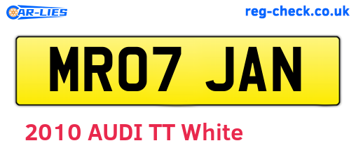 MR07JAN are the vehicle registration plates.