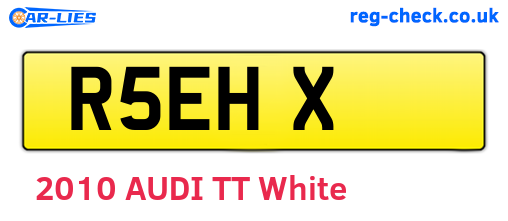 R5EHX are the vehicle registration plates.