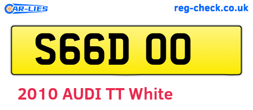 S66DOO are the vehicle registration plates.