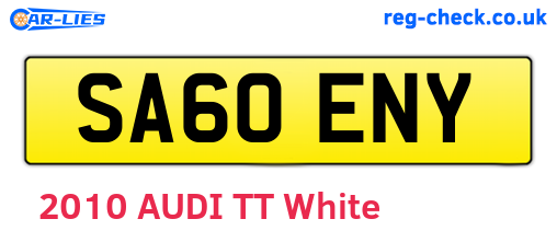 SA60ENY are the vehicle registration plates.
