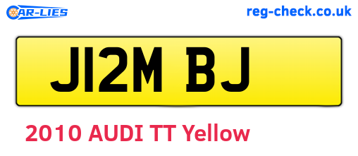 J12MBJ are the vehicle registration plates.