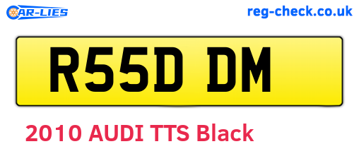 R55DDM are the vehicle registration plates.