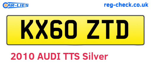 KX60ZTD are the vehicle registration plates.