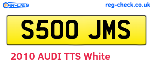 S500JMS are the vehicle registration plates.