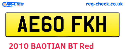 AE60FKH are the vehicle registration plates.