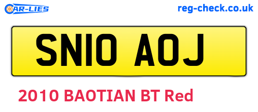 SN10AOJ are the vehicle registration plates.