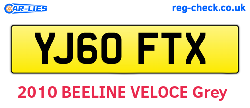 YJ60FTX are the vehicle registration plates.
