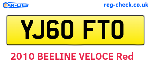 YJ60FTO are the vehicle registration plates.