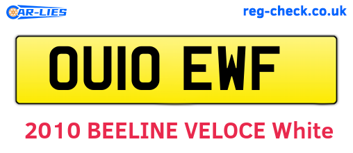 OU10EWF are the vehicle registration plates.