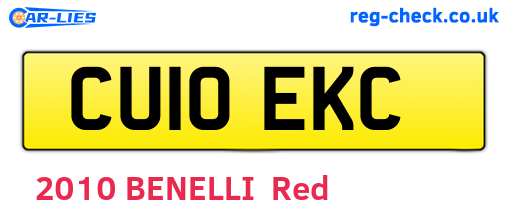CU10EKC are the vehicle registration plates.