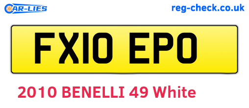 FX10EPO are the vehicle registration plates.